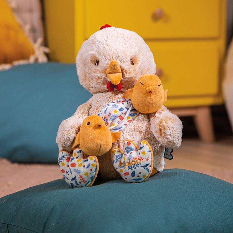  - linoo - peluche paul papa poule - 36 cm 